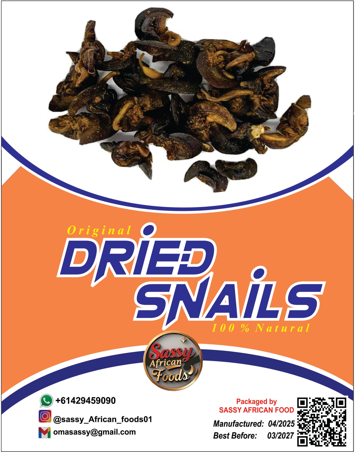 DRIED LARGE SNAILS ( 11 PIECES)