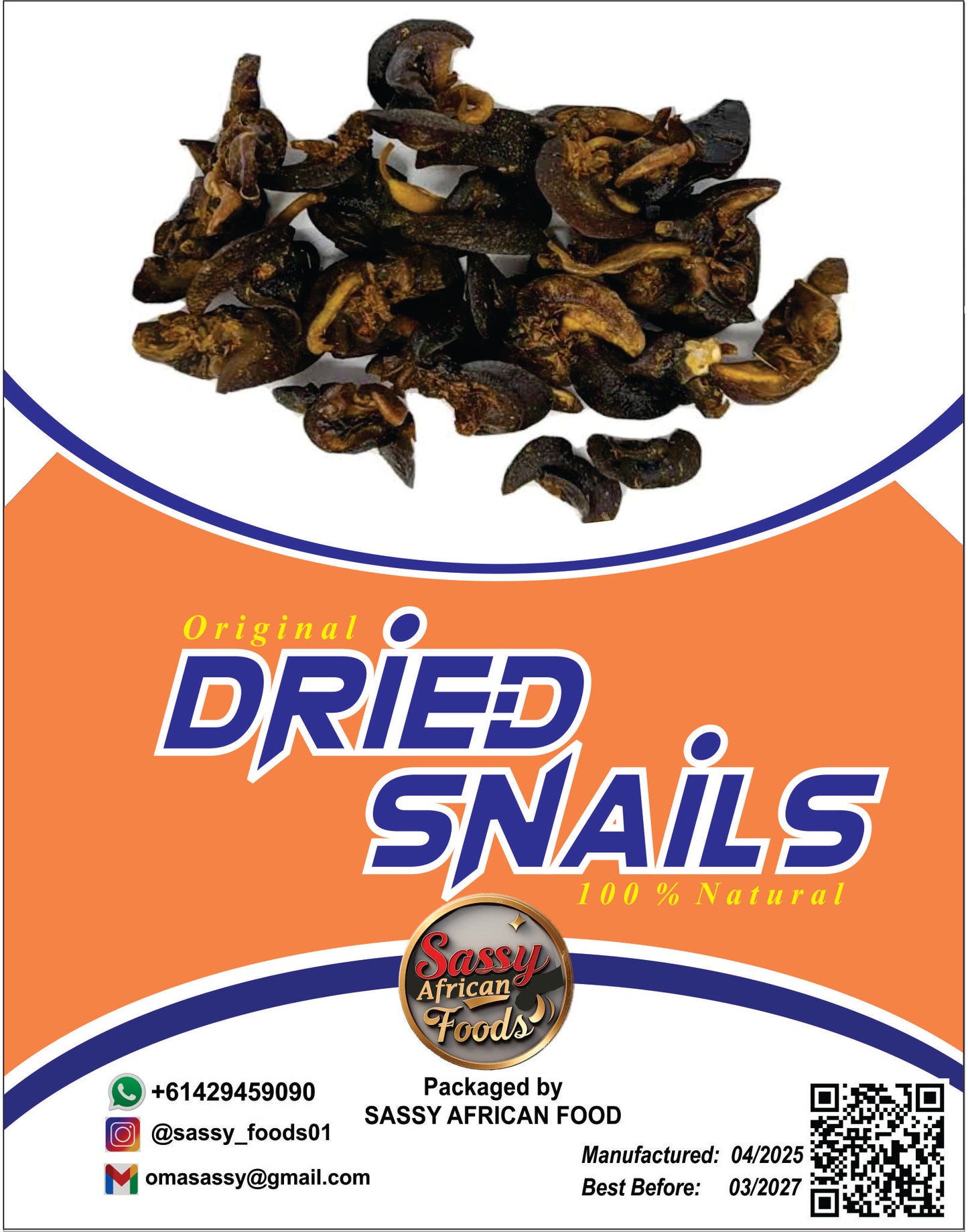 DRIED LARGE SNAILS ( 11 PIECES)